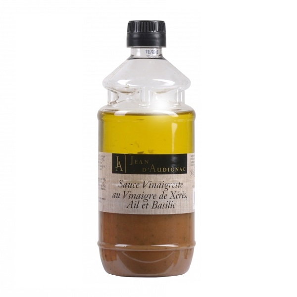 Vinaigrette au vinaigre de Xérès, Ail et Basilic bouteille 500 ml – André  Claude